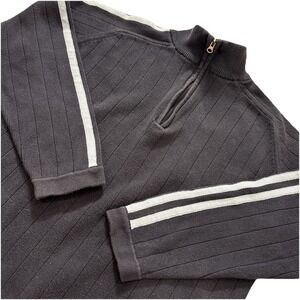 Vintage Mossimo 1/4‎ Zip Sweater With Sleeve Striping Women's XL